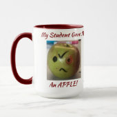 Grappig GROEN & ROOD 'Apple van mijn student' Mok (Links)