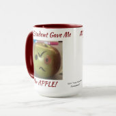 Grappig GROEN & ROOD 'Apple van mijn student' Mok (Voorkant links)