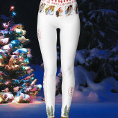 Grappig Groen Rood Wit Foto Winter Tree Kerstmis Leggings