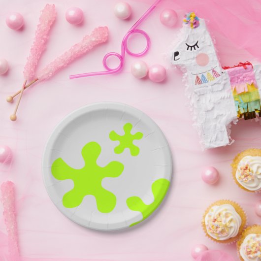 Grappig groen slijm grijs kinder papier bord (Feest)