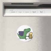 Grappig groen T-rex dinosaurus Drink bier Magneet (Insitu (Vaatwasser))