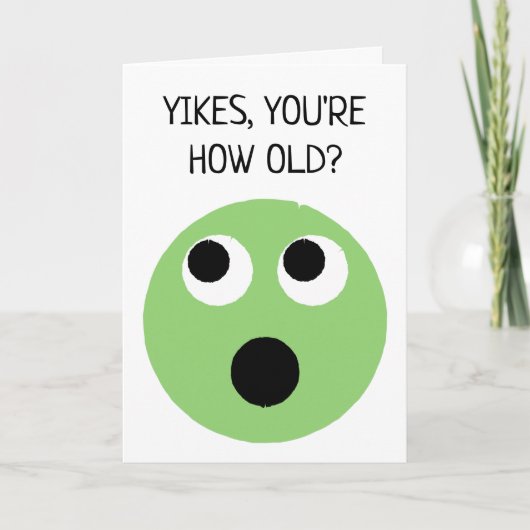 Grappig groen verrast gezicht Emoji Birthday Kaart (Voorkant)