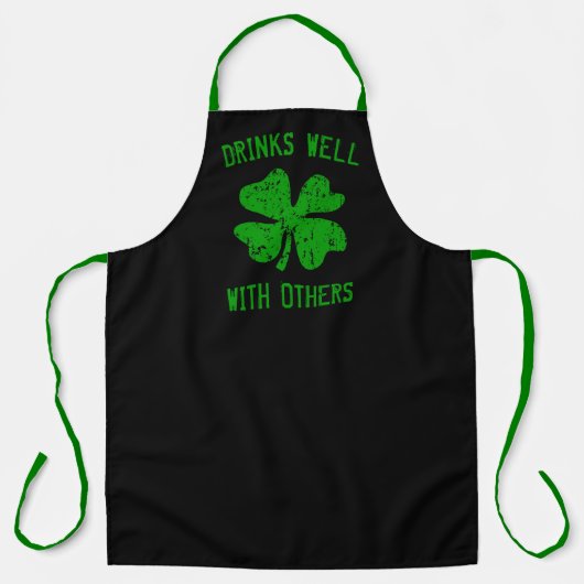 Grappig groen zwart St Patrick's Day pub apron Schort (Voorkant)