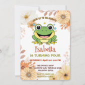 Grappig Groene Kikker Dier Wildlife cartoon Verjaa Kaart (Voorkant)