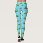 Grappig groene kikker met flies cartoon illustrati leggings (Achterkant)