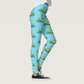 Grappig groene kikker met flies cartoon illustrati leggings (Rechts)