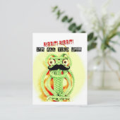 Grappig  groene kikker-snor... ik ben helemaal opg briefkaart (Staand voorkant)