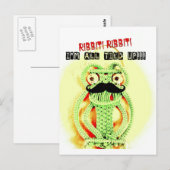 Grappig  groene kikker-snor... ik ben helemaal opg briefkaart (Voorkant / Achterkant)