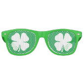 Grappig groene Sint Patrick's Day, geluksklaver Retro Zonnebril (Voorkant)