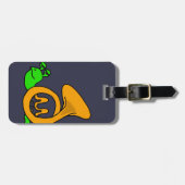 Grappig groene slak met Franse Horn Shell Bagagelabel (Voorkant horizontaal)