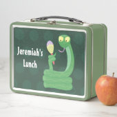 Grappig groene slang met maraca-cartoon (In situ)