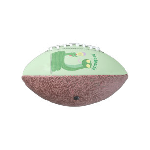 Grappig groene slang met maraca-cartoon american football