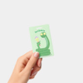 Grappig groene slang met maraca-cartoon badge (Handheld)