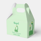 Grappig groene slang met maraca-cartoon bedankdoosjes (Voorkant Zijde)