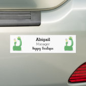 Grappig groene slang met maraca-cartoon bumpersticker (Op auto)