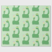 Grappig groene slang met maraca-cartoon cadeaupapier (Vlak)