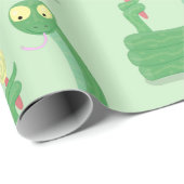 Grappig groene slang met maraca-cartoon cadeaupapier (Rol Hoek)