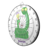 Grappig groene slang met maraca-cartoon dartbord (Voorkant Rechts)