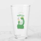Grappig groene slang met maraca-cartoon glas (Achterkant)