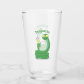 Grappig groene slang met maraca-cartoon glas (Voorkant)