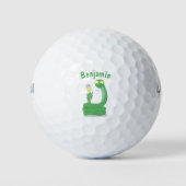 Grappig groene slang met maraca-cartoon golfballen (Voorkant)
