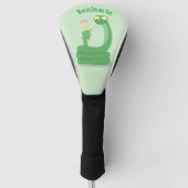 Grappig groene slang met maraca-cartoon golfheadcover (Voorkant)