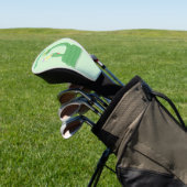 Grappig groene slang met maraca-cartoon golfheadcover (Insitu)