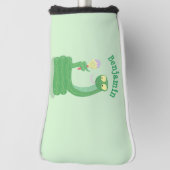 Grappig groene slang met maraca-cartoon golfheadcover (Draai 90)
