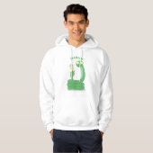 Grappig groene slang met maraca-cartoon hoodie (Voorkant volledig)
