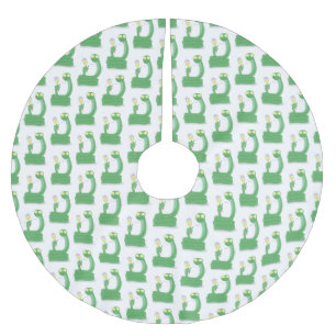 Grappig groene slang met maraca-cartoon kerstboom rok