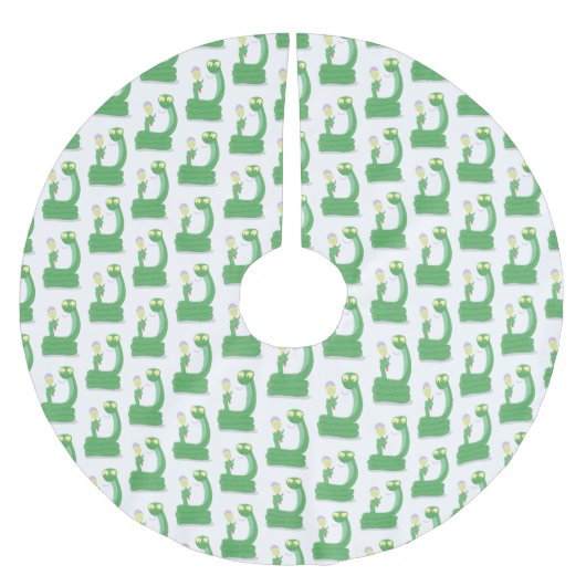 Grappig groene slang met maraca-cartoon kerstboom rok (Voorkant)