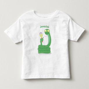 Grappig groene slang met maraca-cartoon kinder shirts