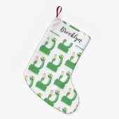 Grappig groene slang met maraca-cartoon kleine kerstsok (Voorkant (Hangend))