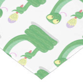 Grappig groene slang met maraca-cartoon korte tafelloper (Hoek)