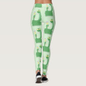 Grappig groene slang met maraca-cartoon leggings (Achterkant)