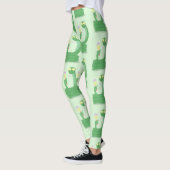 Grappig groene slang met maraca-cartoon leggings (Links)
