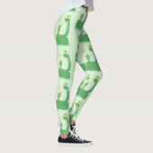 Grappig groene slang met maraca-cartoon leggings (Rechts)