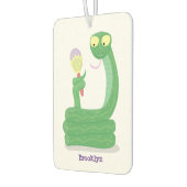Grappig groene slang met maraca-cartoon luchtverfrisser (Links)