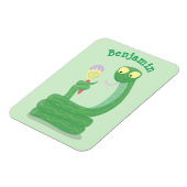 Grappig groene slang met maraca-cartoon magneet (Linkerzijde)