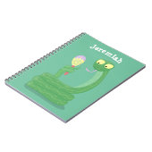 Grappig groene slang met maraca-cartoon notitieboek (Linkerzijde)