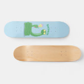 Grappig groene slang met maraca-cartoon persoonlijk skateboard (Horizontaal)