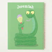 Grappig groene slang met maraca-cartoon planner (Achterkant)