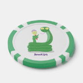 Grappig groene slang met maraca-cartoon poker chips (Enkel)