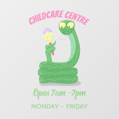 Grappig groene slang met maraca-cartoon raamsticker (Vel)