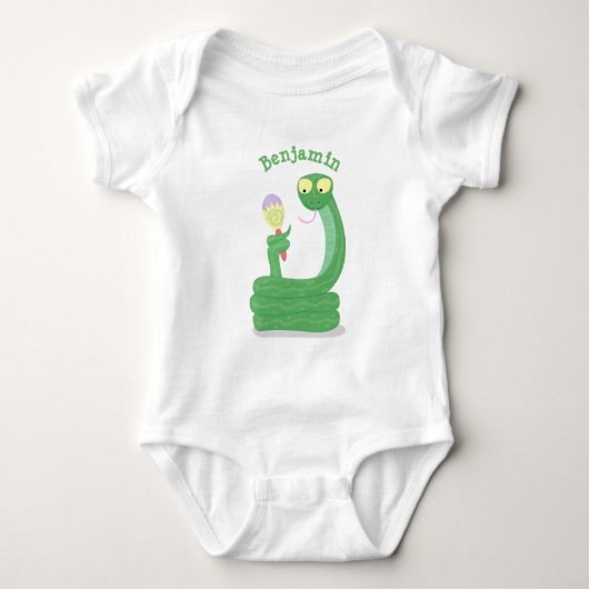 Grappig groene slang met maraca-cartoon romper (Voorkant)