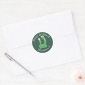 Grappig groene slang met maraca-cartoon ronde sticker (Envelop)