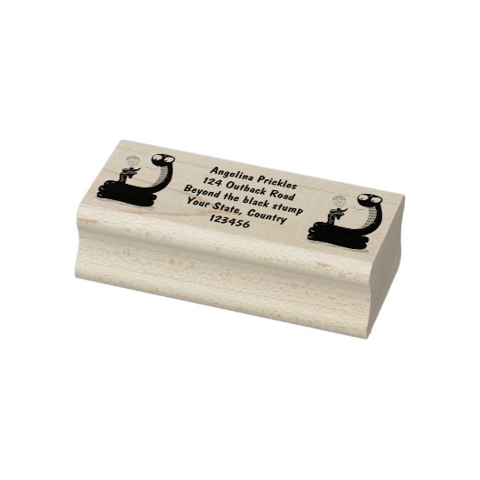 Grappig groene slang met maraca-cartoon rubberstempel (Stempel)