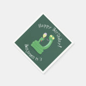 Grappig groene slang met maraca-cartoon servet (Hoek)