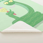 Grappig groene slang met maraca-cartoon sherpa deken (3/4)