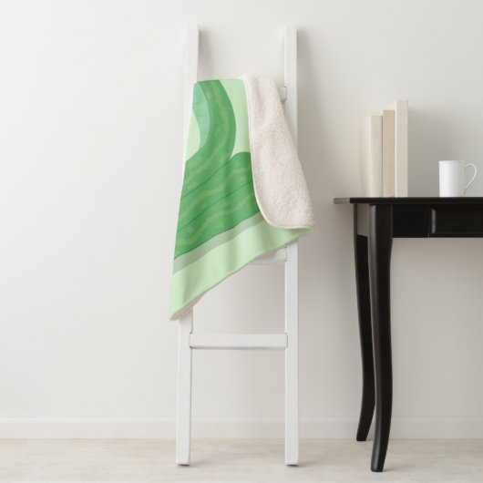 Grappig groene slang met maraca-cartoon sherpa deken (In situ)